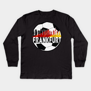 Distressed Grunge Frankfurt Germany football soccer Kids Long Sleeve T-Shirt